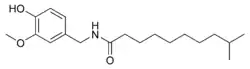 Chemische structuur van homodihydrocapsaïcine