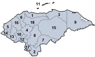 Departementen van Honduras