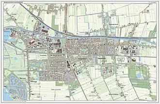 Topografische kaart van Hoogezand-Sappemeer (woonplaats), december 2013