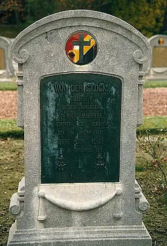De grafzerk van Octaaf Van der Stock te Hoogstade
