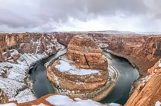 Horseshoe Bend in de winter.