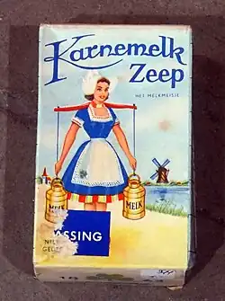 ‘t Melkmeisje Karnemelkzeep van voormalig zeepfabrikant Het Klaverblad