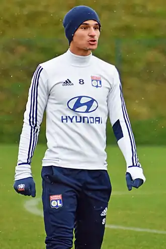 Houssem Aouar in 2017 als speler van Olympique Lyon