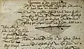 Hubert Duifhuis (1531-1581). Manuscript van een preek, detail. "Sermoen op den pinxterdag". Utrechts Archief.