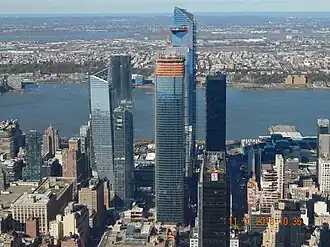 Hudson Yards gezien vanaf de 102de verdieping van het Empire State Building