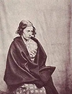 Mental patient dressed up as Ophelia