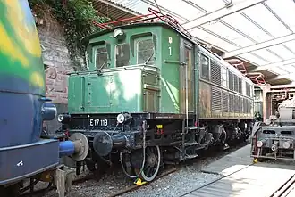 DRG locomotief E 17 113 in Eisenbahnmuseum Bochum-Dahlhausen