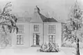 Potloodtekening van het Huis Hulsen (1850)