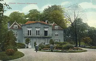 Voormalig huis Nieuweroord met een deel van het park omstreeks 1908