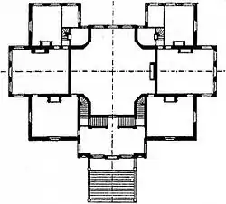 De bel-etage volgens het ontwerp van Pieter Post. De kamer rechts beneden werd later ingericht als de 'Chinese kamer' en - op de kaart - rechts erboven als de 'Japanse kamer'. Middenin is de Oranjezaal.
