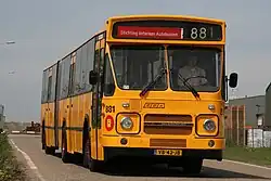 Een van de allerlaatst gebouwde MB200'en uit 1988 in de gelede versie (DAF MBG205/Den Oudsten).