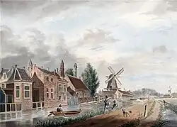 Huizen en molens aan de Maredijk, anno 1830 (S.J.M. Bronsgeest)