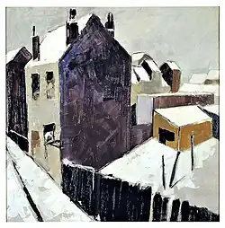 Jef De Pauw "Huizen onder de Sneeuw" (Collectie Vlaamse Gemeenschap)