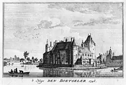 De Beijer, zicht uit het noordwesten in 1746