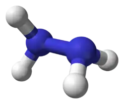 Molecuulmodel van hydrazine