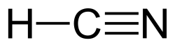 Structuurformule van waterstofcyanide