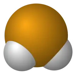 Molecuulmodel van waterstofselenide