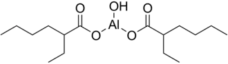 Structuurformule van hydroxylaluminiumbis(2-ethylhexanoaat)