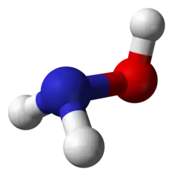 Molecuulmodel van hydroxylamine