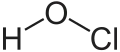 Structuurformule van waterstofhypochloriet