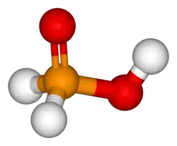 Molecuulmodel van onderfosforigzuur