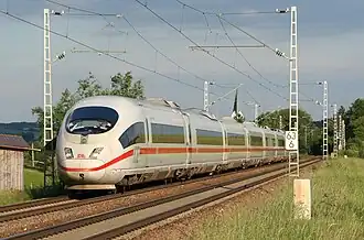 Een ICE van de Deutsche Bahn