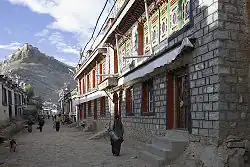 Straat in Gyantse