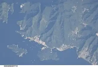 Chaguarama's gezien vanuit de ruimte.