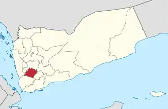 Ligging van het gouvernement Ibb in Jemen