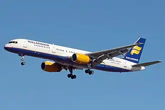 Een Boeing 757 van Icelandair