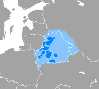 alt= ■&nbsp;primaire taal (donkerblauw) ■&nbsp;minderheidstaal (lichtblauw)