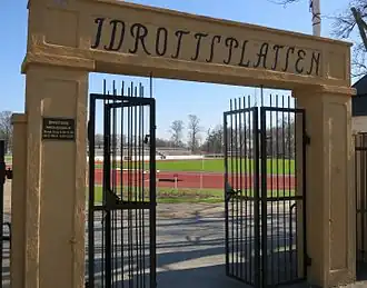 Ingang van sportpark Kristianstad