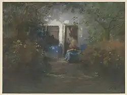 Idylle, voor 1920, aquarel op papier