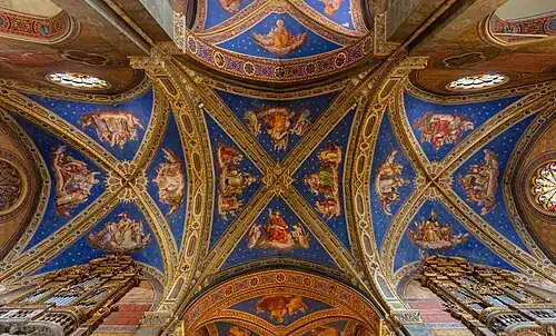 fresco's op het kruisgewelf