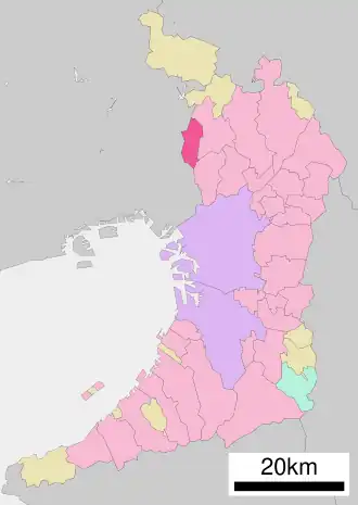 Situering van Ikeda in de prefectuur Osaka