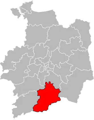 Locatie van het kanton