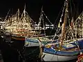 Kerstverlichting in de haven van Sanary-sur-Mer