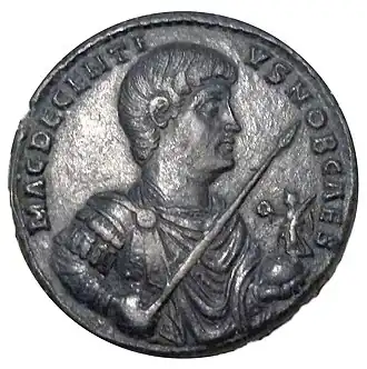Bronzen medaillon van Magnus Decentius, tussen 350-353