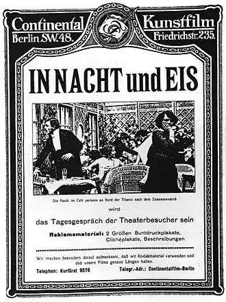 Filmposter van In Nacht und Eis.