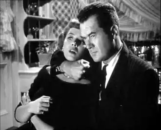 Jeff Donnell als Sylvia Nicolai (links) en Frank Lovejoy als Brub Nicolai (rechts).