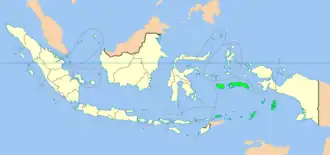 Kaart van de Provincie Molukken in Indonesië