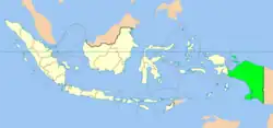 Kaart van de Provincie Papoea in Indonesië
