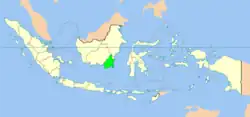 Kaart van de Provincie Zuid-Kalimantan in Indonesië
