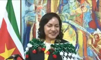 Ines Pané na haar beëdiging tot minister, december 2023