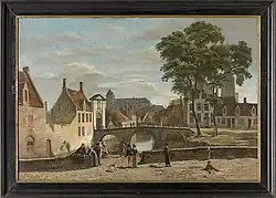 Ingang van het Begijnhof aan het Wijngaardplein, 19de eeuw (Groeningemuseum).