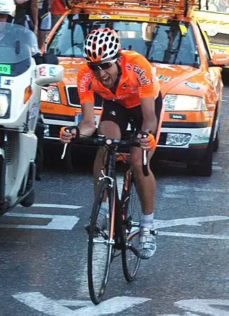 Landaluze op de Col de la Colombière in de 7e etappe van de Ronde van Frankrijk 2007