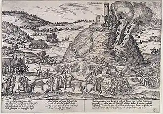 Val van de Godesburg in 1583.