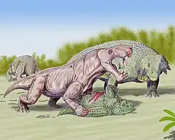 Inostrancevia met Scutosaurus
