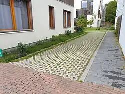 Grastegels voor de waterdoorlaatbaarheid