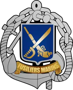 Het embleem van de Fusiliers Marins